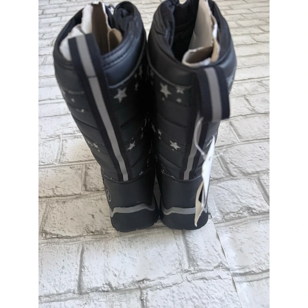 Lands' End Snowflake Insulated Winter Snow Boots, Size 11, Black NWT